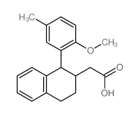 2-[1-(2-methoxy-5-methyl-phenyl)tetralin-2-yl]acetic acid structure