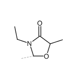 3-ethyl-2,5-dimethyl-oxazolidin-4-one结构式