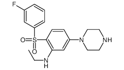 N-ethyl-2-(3-fluorophenyl)sulfonyl-5-piperazin-1-ylaniline Structure