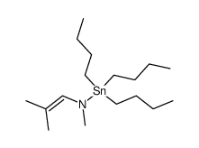 1,1,1-tributyl-N-methyl-N-(2-methylprop-1-en-1-yl)stannanamine Structure