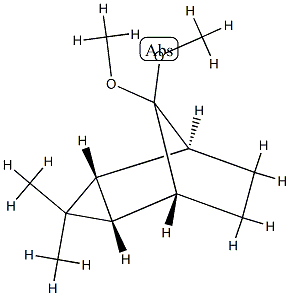 (1α,2α,4α,5α)-8,8-Dimethoxy-3,3-dimethyltricyclo[3.2.1.02,4]octane结构式