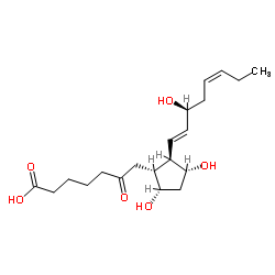 7-[(1R,2S,3R,5S)-3,5-dihydroxy-2-[(1E,3S,5Z)-3-hydroxyocta-1,5-dienyl] cyclopentyl]-6-oxo-heptanoic acid Structure