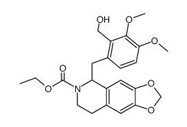 ethyl 1,2,3,4-tetrahydro-1-(2-hydroxymethyl-3,4-dimethoxyphenylmethyl)-6,7-methylenedioxyisoquinoline-2-carboxylate Structure