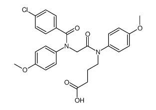 N-(N-(p-Chlorobenzoyl)-2-(p-anisidino)acetyl)-4-(p-anisidino)butyric a cid结构式