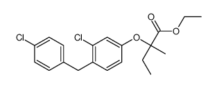 ethyl 2-[3-chloro-4-[(4-chlorophenyl)methyl]phenoxy]-2-methylbutanoate结构式