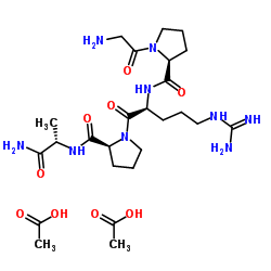 Glycyl-L-prolyl-L-arginyl-L-prolyl-L-alaninamide diacetate structure