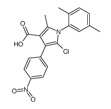 5-chloro-1-(2,5-dimethyl-phenyl)-2-methyl-4-(4-nitro-phenyl)-pyrrole-3-carboxylic acid结构式