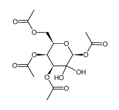 1,3,4,6-Tetra-O-acetyl-β-D-lyxo-hexopyranos-2-ulose monohydrate结构式