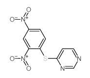 Pyrimidine, 4-[(2,4-dinitrophenyl)thio]- Structure