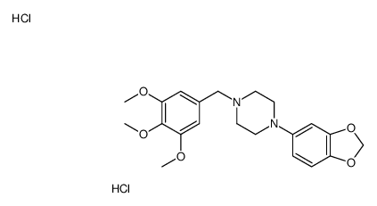1-(1,3-benzodioxol-5-yl)-4-[(3,4,5-trimethoxyphenyl)methyl]piperazine,dihydrochloride Structure