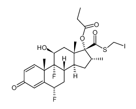 5-Iodomethyl 6a,9a-Difluoro-11-hydroxy-16a-methyl-3-oxo-17a-(propionyloxy)-androsta-1,4-diene-17-carbothioate structure