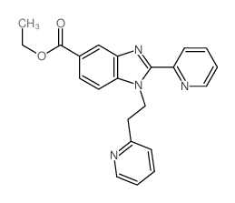 ethyl 2-pyridin-2-yl-1-(2-pyridin-2-ylethyl)benzoimidazole-5-carboxylate structure