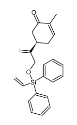 (R)-5-[1-(Diphenyl-vinyl-silanyloxymethyl)-vinyl]-2-methyl-cyclohex-2-enone结构式