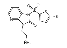 3-(2-aminoethyl)-1-[(5-bromothien-2-yl)sulfonyl]-1,3-dihydro-2H-imidazo[4,5-b]pyridin-2-one Structure