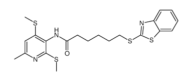 6-(benzothiazol-2-ylthio)-N-[2,4-bis(methylthio)-6-methyl-pyridin-3-yl]hexanamide结构式