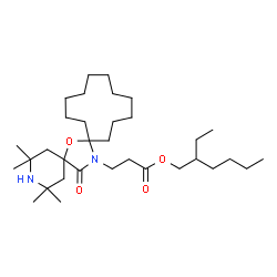 2-ethylhexyl 2,2,4,4-tetramethyl-7-oxa-21-oxo-3,20-diazadispiro[5.1.11.2]henicosane-20-propionate结构式