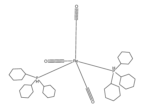 bis(tricyclohexylphosphine)tricarbonylrhenium(0)结构式
