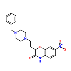 2-[2-(4-Benzyl-1-piperazinyl)ethyl]-7-nitro-2H-1,4-benzoxazin-3(4H)-one结构式
