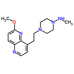 4-[2-(6-Methoxy-1,5-naphthyridin-4-yl)ethyl]-N-methyl-1-piperazinamine结构式