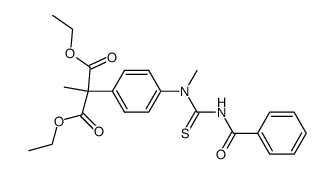 2-[4-(3-Benzoyl-1-methyl-thioureido)-phenyl]-2-methyl-malonic acid diethyl ester结构式