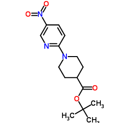 2-Methyl-2-propanyl 1-(5-nitro-2-pyridinyl)-4-piperidinecarboxylate结构式