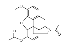 6-acetoxy-17-acetyl-4,5-epoxy-3-methoxy-morphin-7-ene结构式