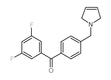 3,5-DIFLUORO-4'-(3-PYRROLINOMETHYL) BENZOPHENONE结构式