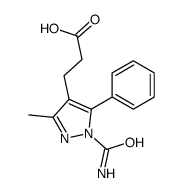 3-(1-carbamoyl-3-methyl-5-phenylpyrazol-4-yl)propanoic acid Structure