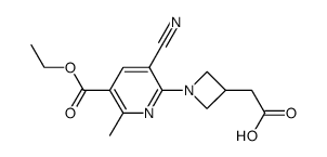 {1-[3-cyano-5-(ethoxycarbonyl)-6-methylpyridin-2-yl]azetidin-3-yl}acetic acid Structure