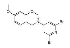 2,6-dibromo-N-[(2,4-dimethoxyphenyl)methyl]pyridin-4-amine结构式