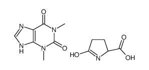 5-oxo-L-proline, compound with 3,7-dihydro-1,3-dimethyl-1H-purine-2,6-dione (1:1) Structure