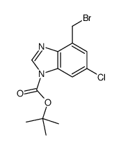 4-(溴甲基)-6-氯-1H-苯并[d]咪唑-1-羧酸叔丁酯结构式