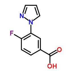 4-氟-3-(1H-吡唑-1-基)苯甲酸结构式