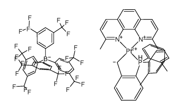 [Pt(2,9-dimethyl-1,10-phenanthroline)(P(o-tolyl)2-Ph-CH2-κC,P)][B(3,5-(CF3)2C6H3)4]结构式