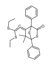 5-<2,2-Bis(ethylthio)vinyliden>-6,6-dimethyl-1,4-diphenyl-2,7-dithiabicyclo<2.2.1>heptan-3-on Structure
