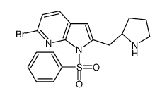 6-Bromo-1-(phenylsulfonyl)-2-[(2R)-2-pyrrolidinylmethyl]-1H-pyrro lo[2,3-b]pyridine Structure