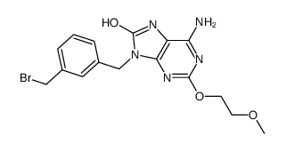 9-(3-(bromomethyl)benzyl)-6-amino-2-(2-methoxyethoxy)-9H-purin-8-ol结构式