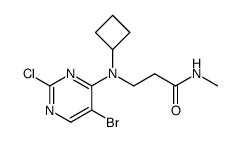 3-[(5-bromo-2-chloro-pyrimidin-4-yl)-cyclobutyl-amino]-N-methyl-propanamide结构式