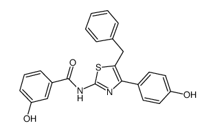 N-[5-benzyl-4-(4-hydroxy-phenyl)-thiazol-2-yl]-3-hydroxy-benzamide结构式