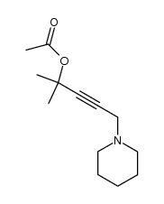 acetic acid-(1,1-dimethyl-4-piperidino-but-2-ynyl ester)结构式