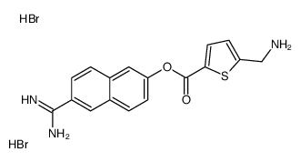 (6-carbamimidoylnaphthalen-2-yl) 5-(aminomethyl)thiophene-2-carboxylate,dihydrobromide结构式