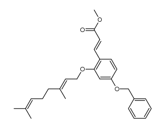 methyl (E)-4'-benzyloxy-2'-(3,7-dimethylocta-2,6-dienyloxy)cinnamate结构式