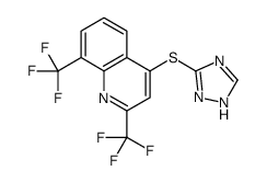 4-(1H-1,2,4-Triazol-3-ylsulfanyl)-2,8-bis(trifluoromethyl)quinoli ne结构式