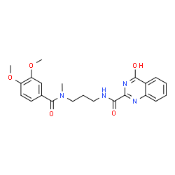 N-{3-[(3,4-dimethoxybenzoyl)(methyl)amino]propyl}-4-oxo-3,4-dihydro-2-quinazolinecarboxamide结构式