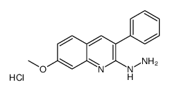 2-Hydrazino-7-methoxy-3-phenylquinoline hydrochloride structure