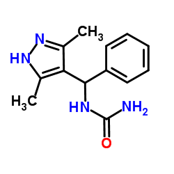 1-[(3,5-Dimethyl-1H-pyrazol-4-yl)(phenyl)methyl]urea结构式