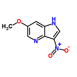 6-Methoxy-3-nitro-1H-pyrrolo[3,2-b]pyridine结构式