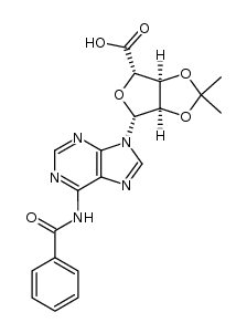 N6-benzoyl-2',3'-isopropylidene-5'-carboxylic acid-5'-deoxy-adenosine结构式