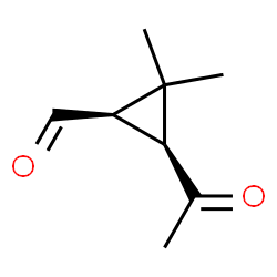 Cyclopropanecarboxaldehyde, 3-acetyl-2,2-dimethyl-, (1R-cis)- (9CI) Structure