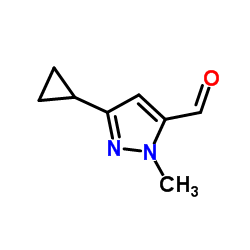 1H-Pyrazole-5-carboxaldehyde, 3-cyclopropyl-1-methyl- structure